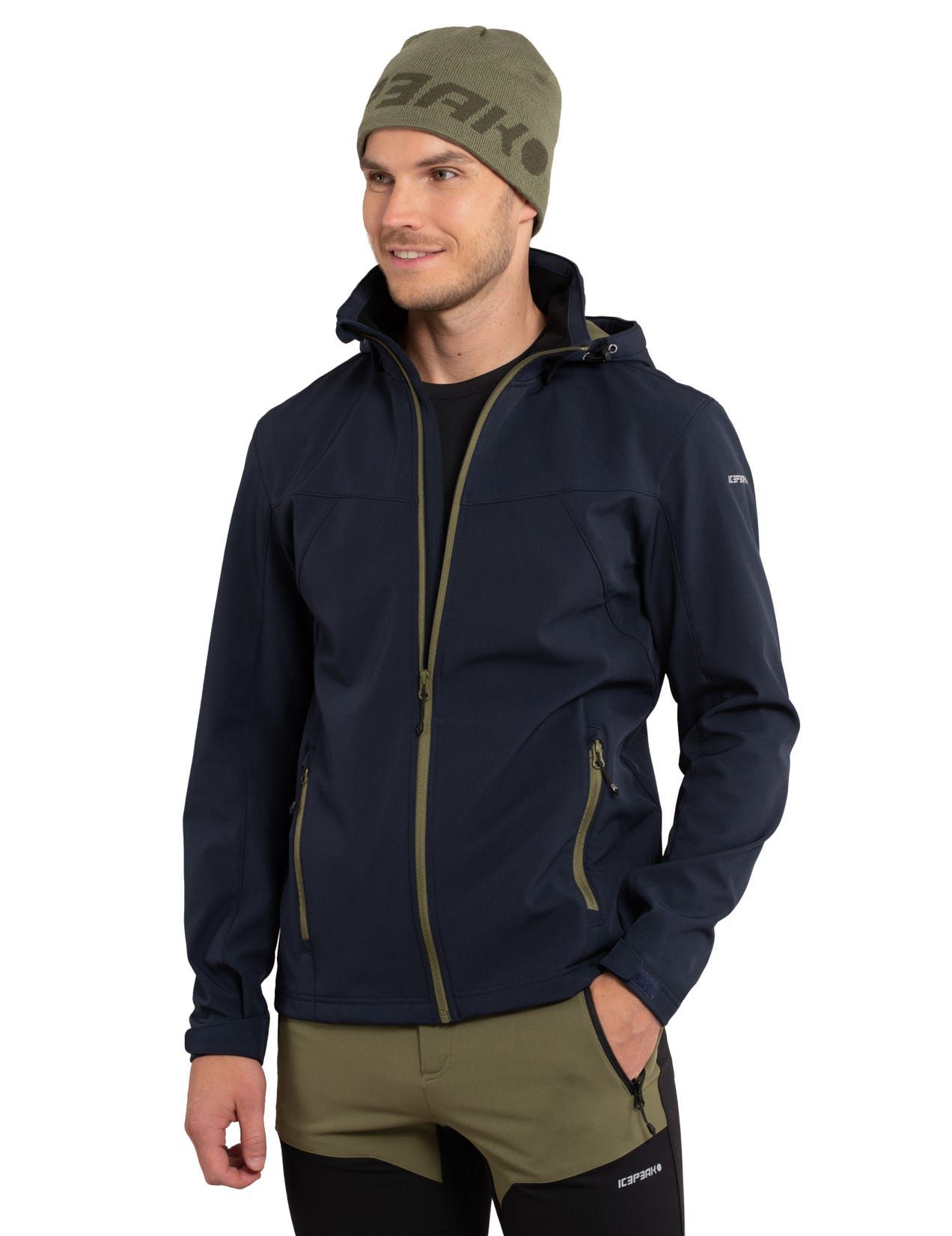 Navy Men Icepeak Brimfield Softshell Jacket | USA-IVY749518