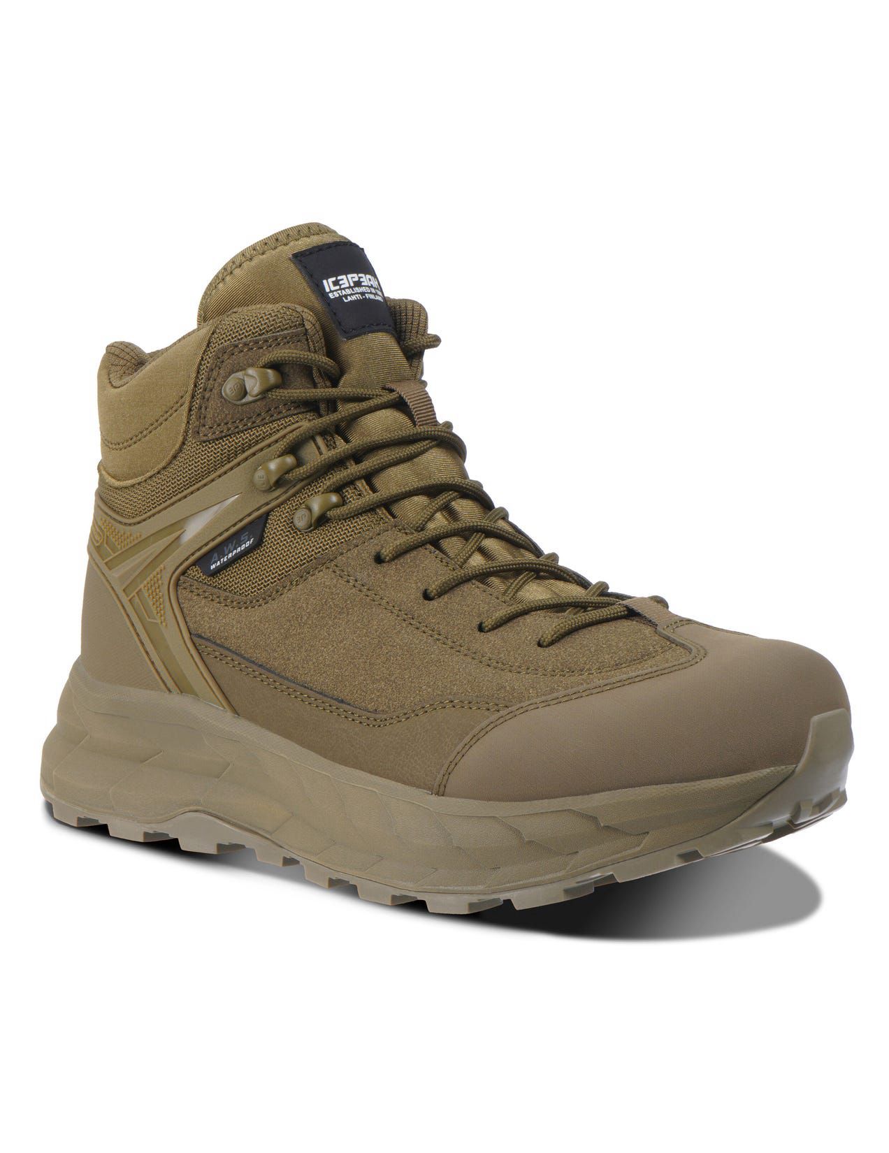 Olive Men Icepeak Akaa Mid-cut Hiking Boots | USA-ZUF472591