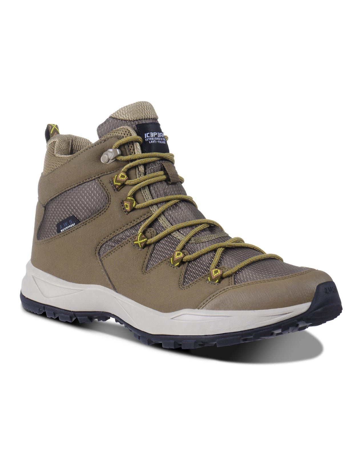 Olive Men Icepeak Ansio Mid-cut Hiking Boots | USA-RHU621875