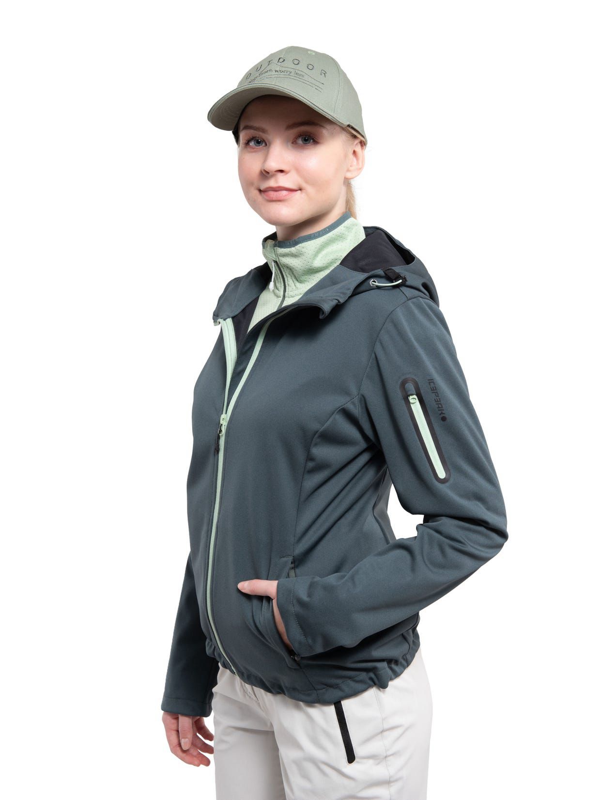 Olive Women Icepeak Bridgewater Softshell Jacket | USA-CFL720168