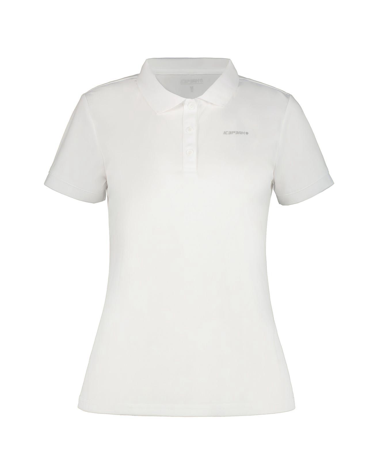 White Women Icepeak Bayard Sporty Short-sleeved Polo Shirt | USA-URV630415