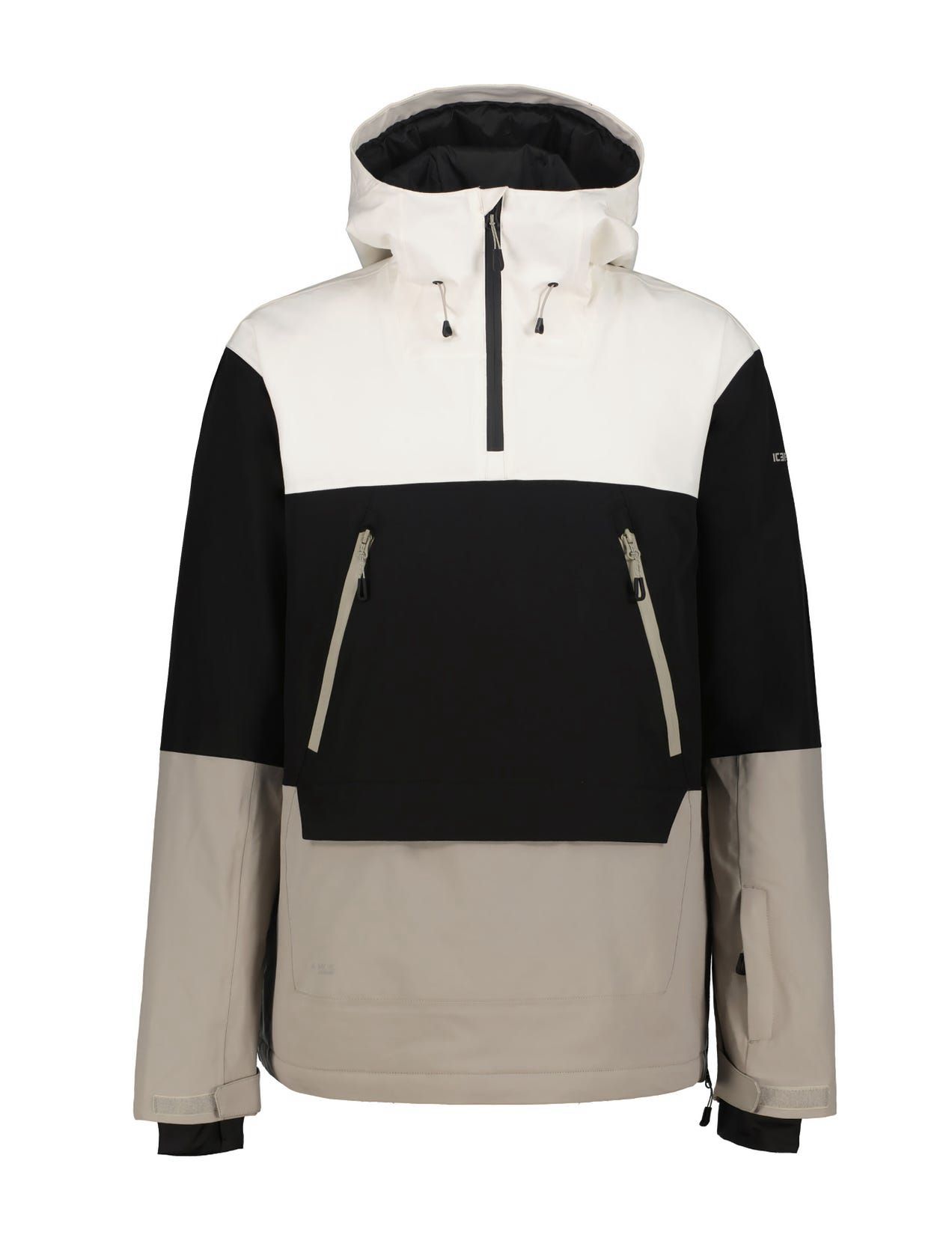 White / Black / Grey Men Icepeak Charlton Anorak Ski Jacket | USA-MFL281547