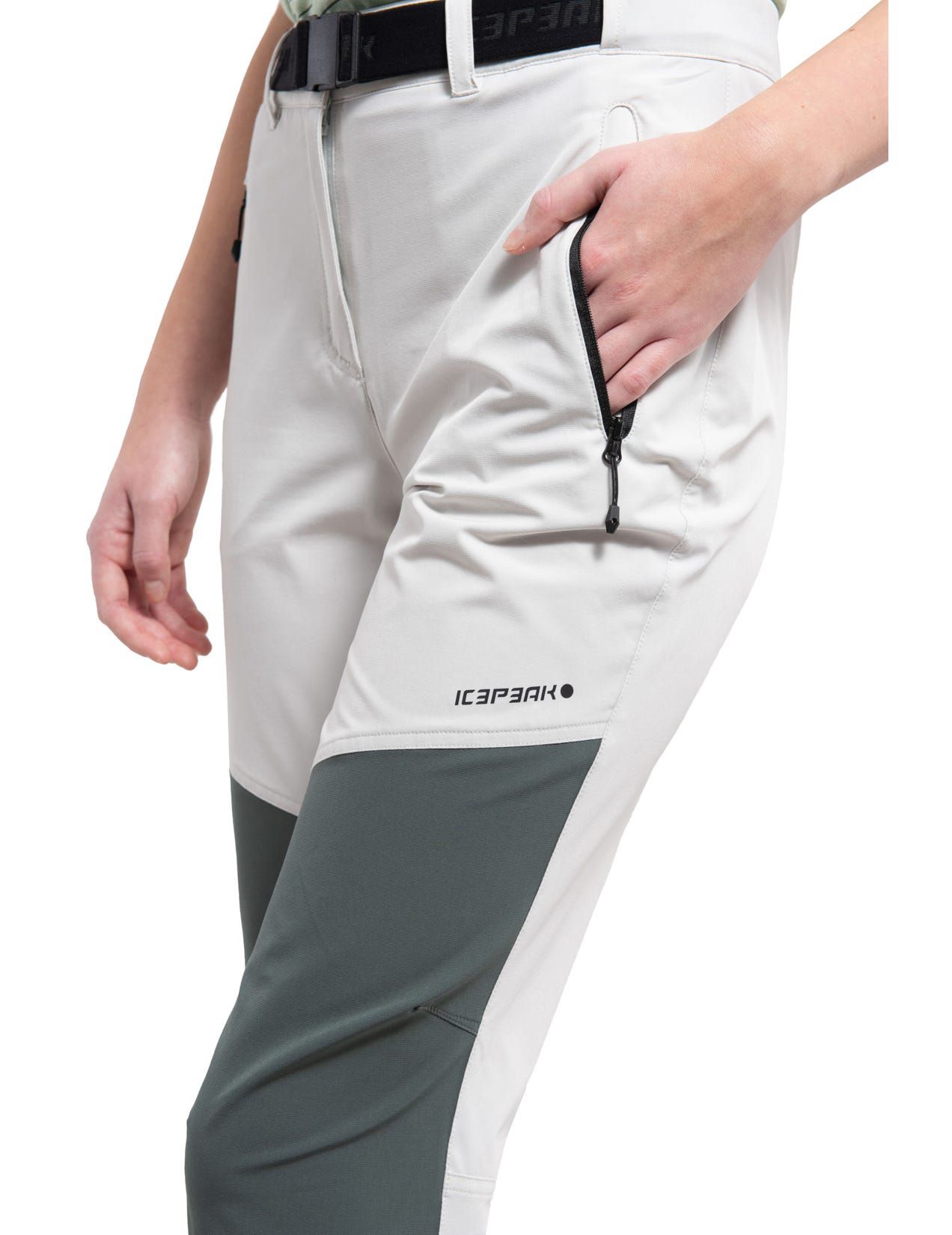 White / Olive Women Icepeak Bainville Pants | USA-HEI964508